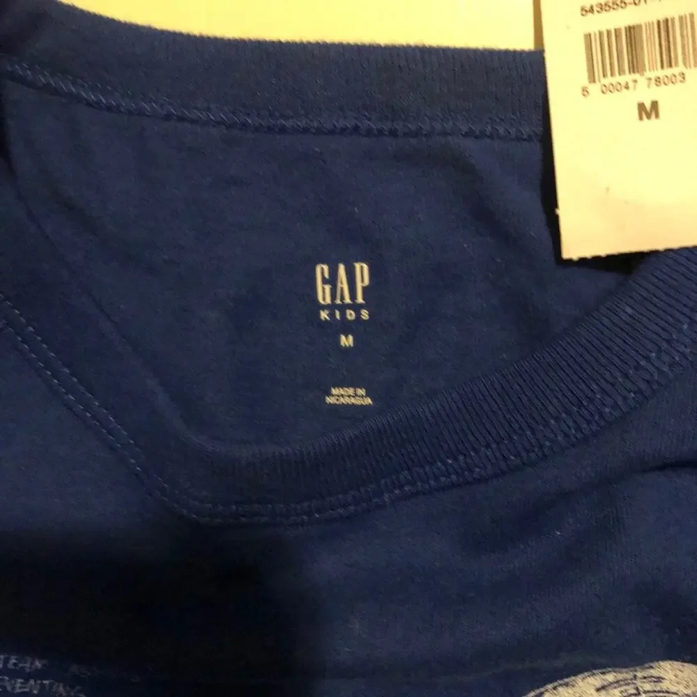 Gap Kids Boy's Blue Graphic Tee Size M